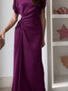 Casual O-neck Draped Gowns Dress Elegant Hight Waist Slim Fit Evening Dress Vestidos Women Temperament Solid Long Dress