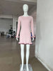Knitted Contrast Slim Fit Mini Dress Women's Autumn Knitted Sweater Dress Long Sleeve Knitted Mini Dress