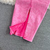 Denim 2 Piece Sets Jacket Skirt Women Suit Long Skirts Outerwear Outfits Single Breasted Pockets Washed Coat Ensemble
