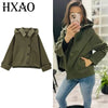 Women's Jackets Green Oversized Hoodies Autumn Winter Coats And Jackets Long Sleeve Loose Removable Hood Outerwears