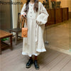 Autumn Korean Style Dress Women Ruffles Patchwork O Neck Long Sleeve Dresses Slim Waist Elegant Vestidos Mujer