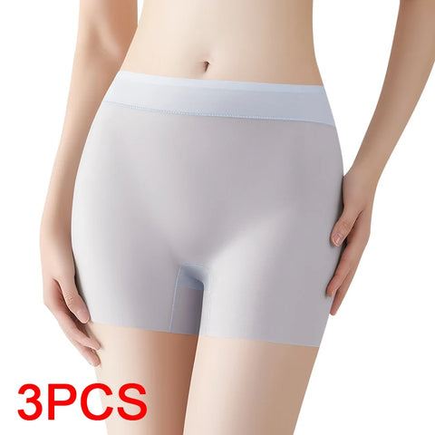 Plus Size Shorts Ice Silk Sports Women Micro Underwear Safety Short Pants Women Seamless Panties Shorts Under the Skirt