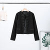 Spring Double Breasted Cardigan Jacket For Women Vintage Round Collar Cropped Coats Lady High Street Chic Outerwear
