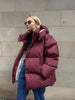 Women Winter Cotton Coat Women Loose Cotton Padded Jacket Solid Hooded Parkas Coat Female Puffer Coat Winter Outwear