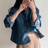 Korean Loose Casual Women's Denim Shirt Vintage Outerwear Spring Blusas Tops Long Sleeve Thin Casual Coats Street