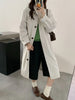 Color Patchwork Long-sleeved Coats for Women Spring and Autumn Korean Style Long Coats