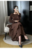 Spring Ruffled Lantern Sleeve Pleated Dress Atmospheric Design Sense Pleated Long Dresses Women's Clothing