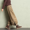 Corduroy Lantern Wide-Leg Pants Women High Waist Trousers Autumn Corduroy Loose Pocket Khaki Black Pants Female
