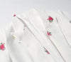 Spot-Floral Printed 3pcs Sets for Women Strap Corset Lapel Blazer Jacket Straight Pants Lady Set Vacation Outfits Suits