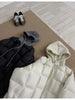 Women Parkas Knitted Hooded Puff Cotton-padded Jacket Fake Two Pieces Loose Warm Thicke Cotton Coat Female Outerwear Overcoat