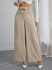 Women's Trousers Thin High Waist Chain Elastic Waist Khaki Elegant Office Black Casual Wide-leg Pants for Female