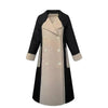 Women Autumn Winter Double-faced Polyester Blends Long Style Elegant Patchwork Woolen Overcoat High Street Slim Sashes Outerwear