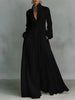 Single Breasted Ladies Pocket Dresses Elegant Stand Collar Long Sleeve Party Dress, Women Spring Solid Casual Dresses