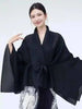 Women's Pleated Coat Loose Lapel Lace Up Irregular Solid Color Casual Versatile Cape Female Spring 2DE431