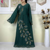 African Clothes Women Dashiki Dress Chiffon Abaya Long Sleeves Dress Islamic Casual Clothing Women Diamond Muslim Long Dress