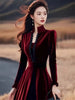 Autumn French Feeling Hepburn Style Beautiful Temperament Long Dress Powerful Black Dress For Women XXXL