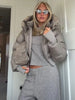 Women's Winter Retro Hooded Cotton Jacket Chic Solid Thick Warm Zip Up Long Sleeve Short Coat Lady Daily Casual Streetwear