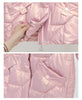 Glossy Down Cotton Jackets Women Winter Parkas Female Stand Collar Casual Warm Short Puffer Jacket Snow Outwear
