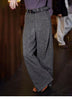 Gray Woolen Suit Pants Women's Winter European Design Fine Flash High Waist Versatile Trousers