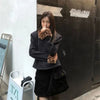 Ladies Coat Jacket Spring Autumn Short Jackets Korean Leopard Print Fur Collar Besign With Single Breasted Buckle Coats