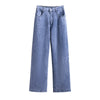 Women Jeans Stretch Casual Trousers Washed Denim Straight Pants Female Fleece Loose Vintage Jeans XL-7XL Oversize Autumn Winter