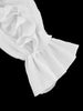 African Women A Line Chiffon Dress One Shoulder Puff Sleeve Pleated Ruffles Layered 3D Flower Wedding Guest Occasion Event