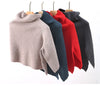 French Retro 100% Pure Wool Shawl Women's Autumn Winter High Neck Thick Warm Cover Knitted Scarf, One-Piece Cape