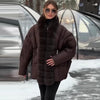 Hooded Batwing Sleeve Tie Waist Puffer Coat Fit Quilted Warm Winter Women Street Outerwear Chic Casual Outfit