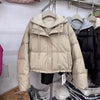 Autumn Winter Fake Two Pieces Splicing Cotton Jacket Women Cotton-Padded Thick Warm Parkas Short Coat Female Casual Lady Top