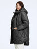 Women's Winter Jacket Plus Size Women Parka Long Down Jackets Hooded Diamond Quilted Coat Female Clothing Split Hem