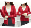 6XL Plus Size Women Knitted Cardigan Coat Solid Color Red Winter Casual V-Neck Long Sleeve Crochet Knit Sweater Coat Female Top
