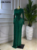 Women Ribbon O-neck Long Sleeve Maxi Dress Spring Sexy Parties Birthday Street Vacation Long Dresses Vestidos
