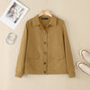 Women Autumn Jackets Casual Turn-Down Collar Long Sleeve Button Up Solid Outerwear Commuting Work Wear Overshirts