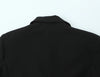 Women Lace Patchwork Black Crop Blazer Front Double-breasted Long Sleeve Suit Jacket