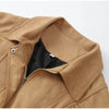 Brown Retro Suede Lapel Zippered Short Jackets Women's Casual Full Sleeves Pocket Loose Coats Spring Daily Commute Outwear