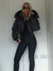 Women's Winter Retro Hooded Cotton Jacket Chic Solid Thick Warm Zip Up Long Sleeve Short Coat Lady Daily Casual Streetwear