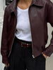 Women Coated Cinched-waist Leather Jacket Retro Casual Lapel Full Sleeve Zipper Fishbone Coats Lady Daily High Street Coat