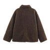 Women Lapel Single Breasted Pocket Decoration Long Sleeve Warm Jacket Female Autumn Winter Casual Street Jackets