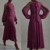 Customized Prom Dress Chiffon Pleat Draped Rhinestone A-line High Collar Midi Dresses Occasion Party Gown for Women
