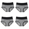 4Pcs Women's Panties High Waist Leak Proof Menstrual Pants Widen Period Underwear Physiological Cotton Plus Size Female Briefs