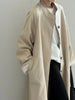 Stand Neck Long Trench Coat Women Spring Casual Turn-down Collar Single-breasted Trench Coat