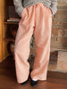 Women Loose Plaid Pants Casual Loose Elastic Straight Wide Leg Trousers with Pockets for Work Office Streetwear