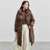 Women's Long Parkas Winter Padding Coat Oversized Stand Neck Hooded Zipper Warm Outerwear Woman Clothes W44M58169