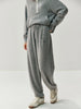 Women Cashmere Pants Autumn Winter Casual Loose Long Bloomers 100% Cashmere Knit Pants Chic Drawstring Pocket Cashmere Trousers