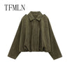 Suede Fabric Women Bomber Jackets Causal Long Sleeve Zipper Loose Coats Cropped Winter Warm Jacket Outwear