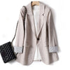 Office Lady Blazer Autumn Casual Plus Size Turn Down Collar Oversized Suit Jacket For Women Single Button Down Overcoats