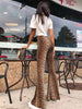 high waist leopard print flare leggings autumn winter women sexy bodycon trousers club pants