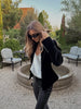 Solid Velvet Women's Jacket Stand Collar Long Sleeve Waist Cinching Coat Chic Spring Autumn Evening Street Wear