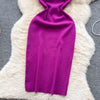 Chic Pearl Design Knitted Women Dress Sexy Wrap Hips Bodycon Party Dress Basic Fall Streetwear Outfits Vestido