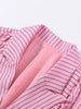 Pinstripe Coat Women's Blazer Turn Down Collar Top Padded Shoulders Fitted Waist Detachable Tassel Straps Spring Woman Clothes